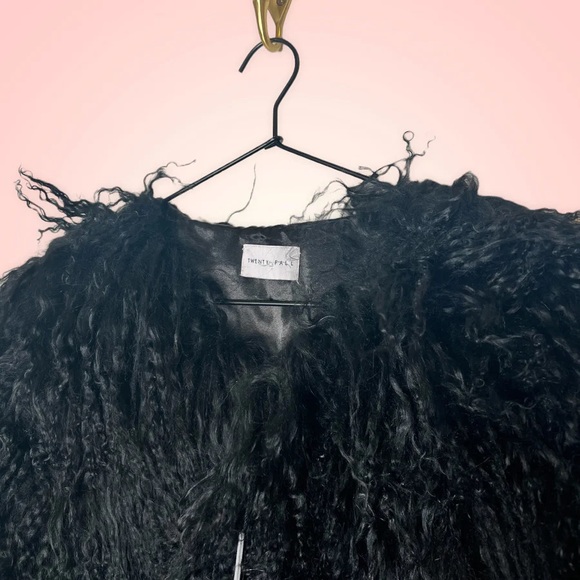 Nwt Twenty fall black genuine curly fur coat (Sz S) - Picture 3 of 5